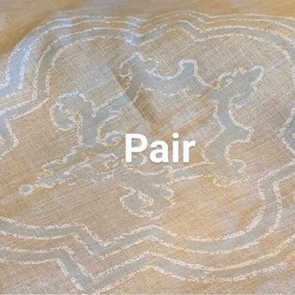 A pair of Restoration Hardware Beige and white Medallion standard shams